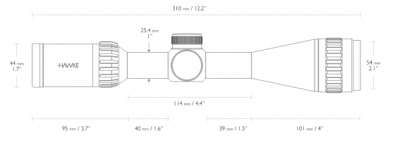 Оптический прицел Hawke Panorama 3-9×40 AO 10× ½ Mil Dot (15111)